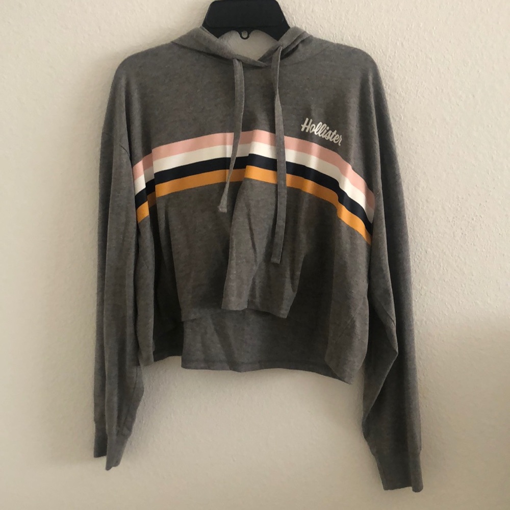 thin hollister hoodie( drawstring ) striped